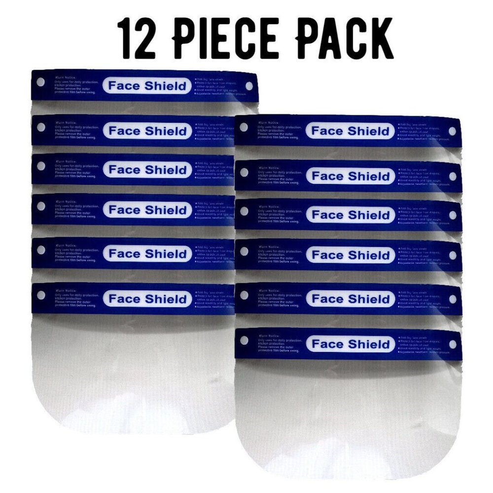 24PC VALUE FULL Face Safety Cover Visor Eye Protection Adjustable Strap Fog Free